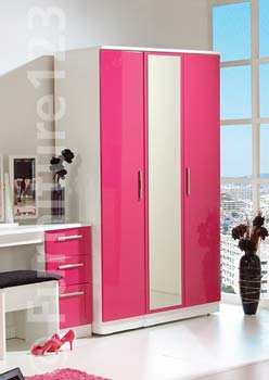Furniture123 Hatherley High Gloss 3 Door Mirrored Wardrobe in