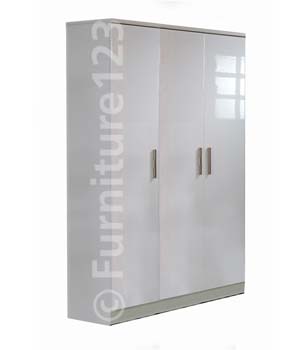 Furniture123 Hatherley High Gloss 3 Door Wardrobe in White