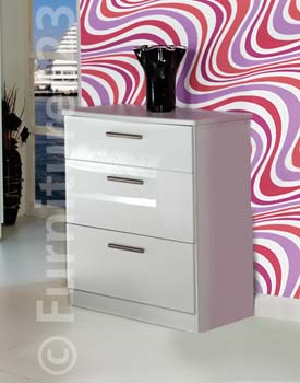 Furniture123 Hatherley High Gloss 3 Drawer Chest in White