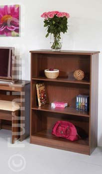 Furniture123 Hatherley High Gloss 3 Shelf Bookcase in Walnut
