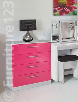 Hatherley High Gloss Small 4 Drawer Chest in