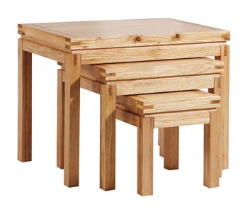 Furniture123 Hazen Ash Nest Of Tables - FREE NEXT DAY DELIVERY