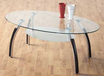 Furniture123 Helene Glass Coffee Table - FREE NEXT DAY DELIVERY
