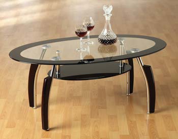 Furniture123 Helene Glass Coffee Table in Black - FREE NEXT