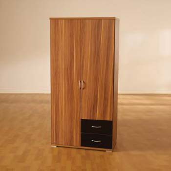 Furniture123 Hollywood Walnut 2 Door 2 Drawer Wardrobe