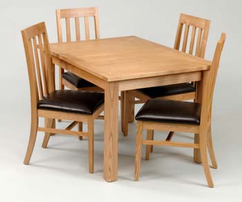 Furniture123 Housedon Ash Centre Leaf Dining Set with 4