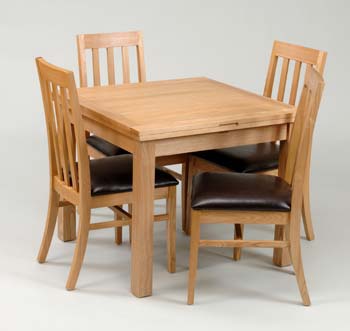 Housedon Ash Flip Top Dining Set with 4 Slatted