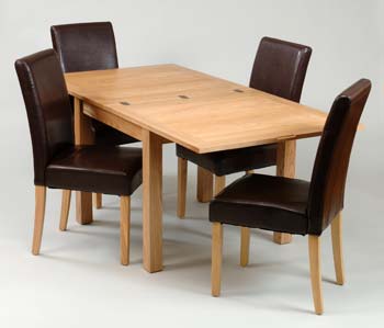 Furniture123 Housedon Ash Flip Top Dining Set with 4