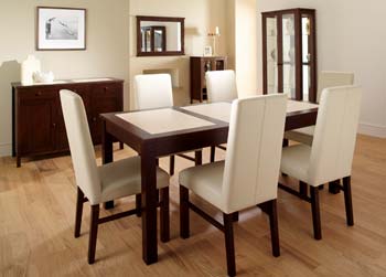Furniture123 Hudson Dining Set with 6 Leather Chairs