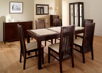 Furniture123 Hudson Dining Set with 6 Slat Back Chairs
