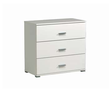 Furniture123 Inigo Wide 3 Drawer Chest in White