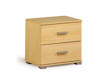 Furniture123 Initial Bedside Chest in Light Beech