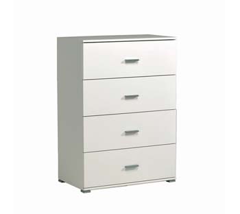 Furniture123 Initial High 4 Drawer Chest in White