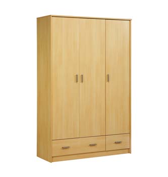 Furniture123 Initial Triple Wardrobe in Light Beech
