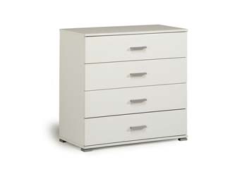 Furniture123 Initial Wide 4 Drawer Chest in White