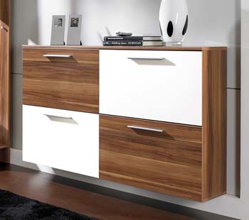 Furniture123 Isy Shoe Cabinet in Walnut and White