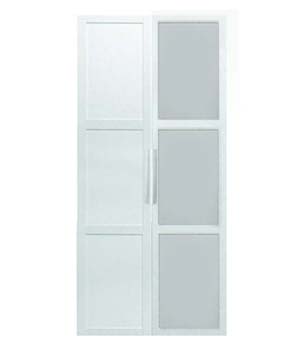 Furniture123 Jade 2 Door Panelled Wardrobe in White and Metal