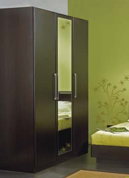 Furniture123 Jade 3 Door Mirrored Wardrobe in Wenge