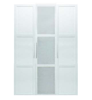 Furniture123 Jade 3 Door Panelled Wardrobe in White and Metal
