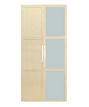 Furniture123 Jay 2 Door Panelled Wardrobe in Birch and Metal
