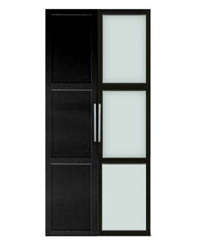 Furniture123 Jay 2 Door Panelled Wardrobe in Wenge and Metal