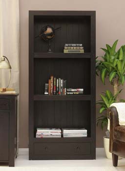 Furniture123 Kahla Solid Ash 3 Shelf 1 Drawer Bookcase