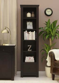 Furniture123 Kahla Solid Ash 5 Shelf 1 Drawer Bookcase