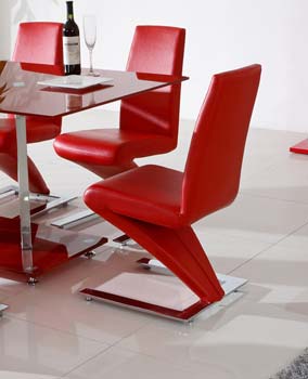 Furniture123 Kiwano Red Dining Chairs (pair)