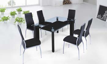 Furniture123 Lacuma Black Rectangular Dining Set