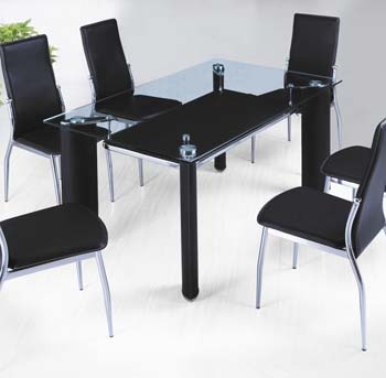 Furniture123 Lacuma Black Rectangular Dining Table