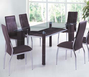 Furniture123 Lacuma Brown Rectangular Dining Table