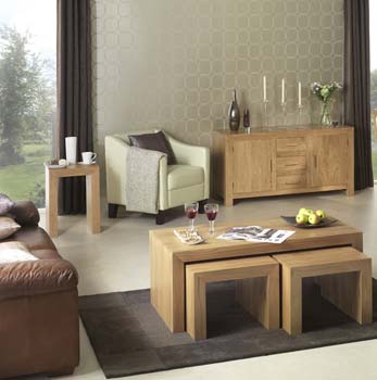 Furniture123 Laguna Oak 3 Piece Living Room Set with Sideboard