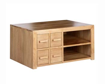 Furniture123 Laguna Oak 4 Drawer Hi-fi Unit