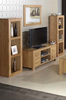 Furniture123 Laguna Oak 4 Piece Living Room Set with TV Unit