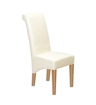 Furniture123 Laguna Oak Cream Upholstered Dining Chair (pair)