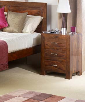 Furniture123 Laguna Sheesham 3 Drawer Bedside Chest