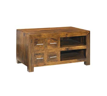 Furniture123 Laguna Sheesham 4 Drawer Hi-fi Unit