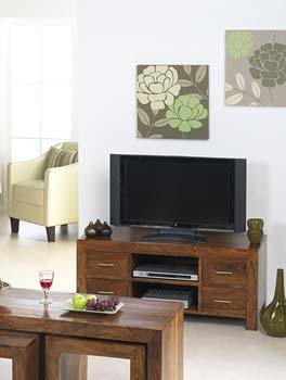 Furniture123 Laguna Sheesham 4 Drawer TV Unit