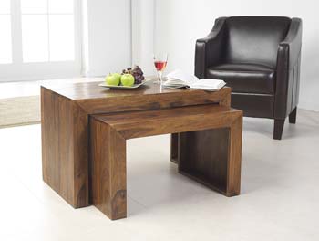 Furniture123 Laguna Sheesham Nest of 2 Coffee Tables