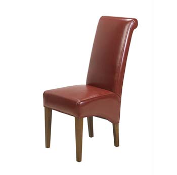 Furniture123 Laguna Sheesham Red Upholstered Dining Chair