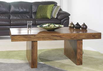Furniture123 Laguna Sheesham Twin Pedestal Coffee Table