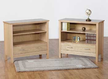 Laila Oak Low Bookcase - FREE NEXT DAY DELIVERY