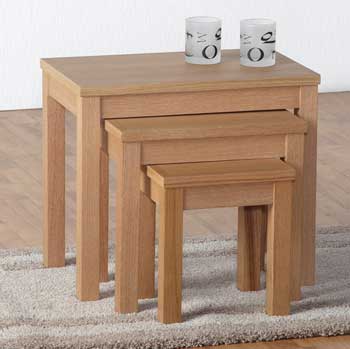 Furniture123 Laila Oak Nest of Tables - FREE NEXT DAY DELIVERY