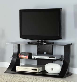 Furniture123 Langdon Black Glass TV Unit in Black Ash LD201