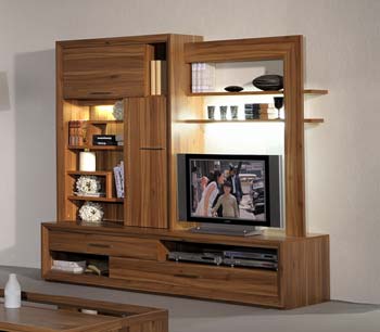 Furniture123 Lasca Large TV Storage Display Unit in Plum Tree