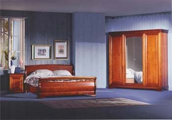 Furniture123 Lea Sleigh Bedroom Set with 4 Door Wardrobe