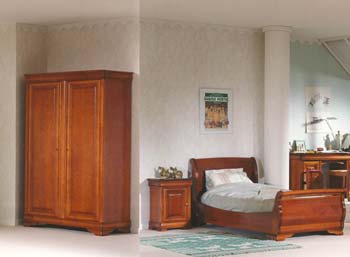 Furniture123 Lea Sleigh Bedroom Set with Solid Door Wardrobe
