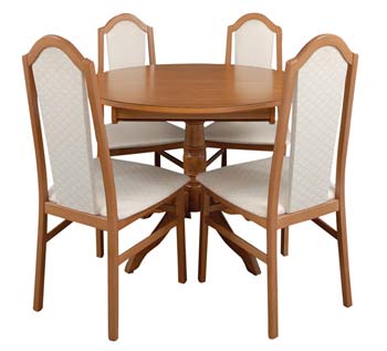 Furniture123 Leaming Single Pedestal Extending Dining Set