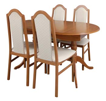 Furniture123 Leaming Twin Pedestal Extending Dining Set