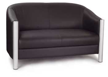 Furniture123 Leather Reception 2 Seater Tub Sofa 7312